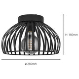 EGLO Mogano flush ceiling light black, UK version