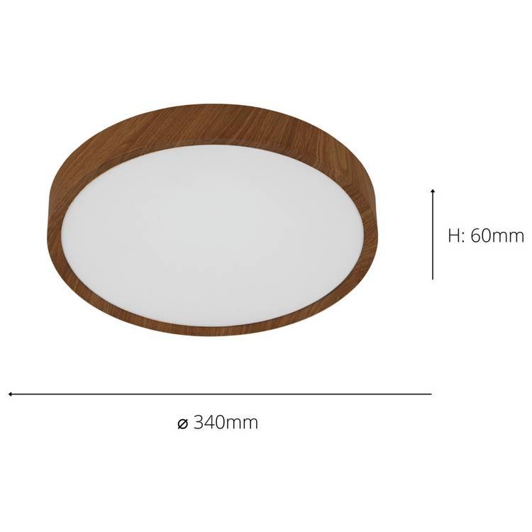 EGLO Musurita wood effect LED flush ceiling light, imported from the UK