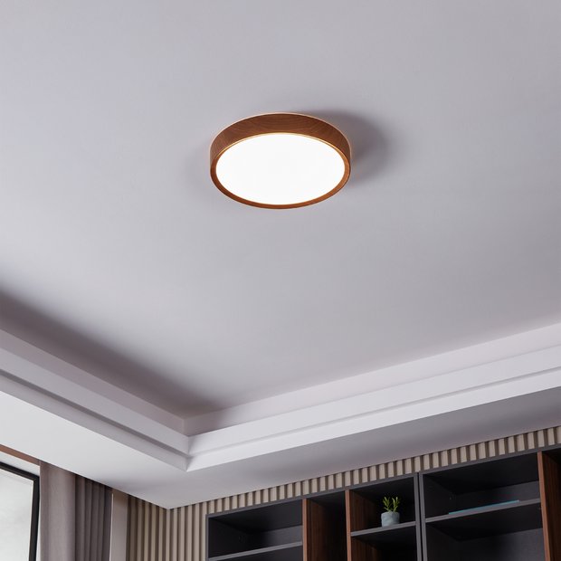 EGLO Musurita wood effect LED flush ceiling light, imported from the UK