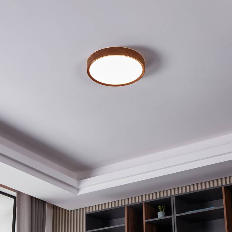 EGLO Musurita wood effect LED flush ceiling light, imported from the UK