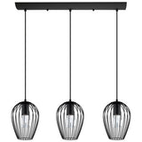 EGLO Newtown three-light pendant light in black, imported from the UK