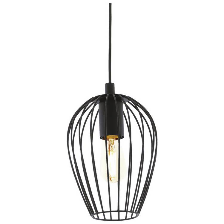 EGLO Newtown pendant light black steel adjustable drop - British product