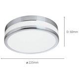 EGLO Palermo flush ceiling light chrome 22.5cm - British product