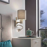 Argos EGLO Pasteri Steel Wall Light with Reading Light Grey- Buy online at McGrocer