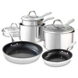 good FOOD 5 piece pan set tri-ply stainless steel, UK version