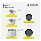 good FOOD 5 piece pan set tri-ply stainless steel, UK version