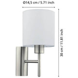 EGLO Pasteri steel wall light white 30.5cm - British product