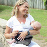 Dreambaby Up And Go hip seat carrier in grey, UK version