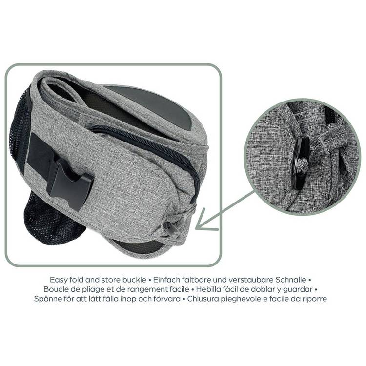 Dreambaby Up And Go hip seat carrier in grey, UK version