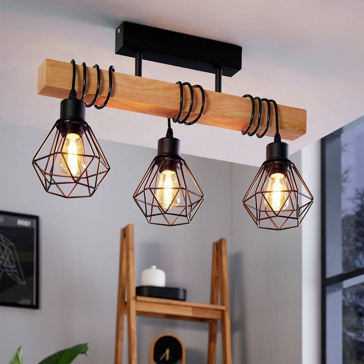 EGLO Townshend 3-light pendant black - British product