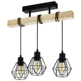 EGLO Townshend 3-light pendant black - British product