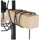 EGLO Townshend black floor lamp with pinewood (British brand)