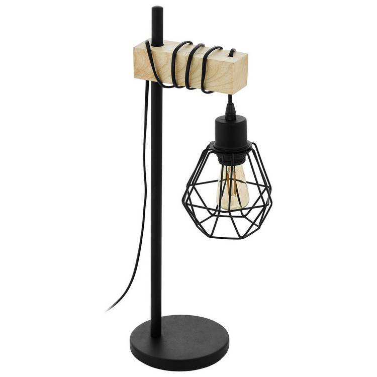 EGLO Townshend black steel table lamp, imported from the UK