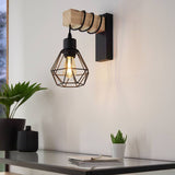 EGLO wooden wall light black 27.5cm (British brand)