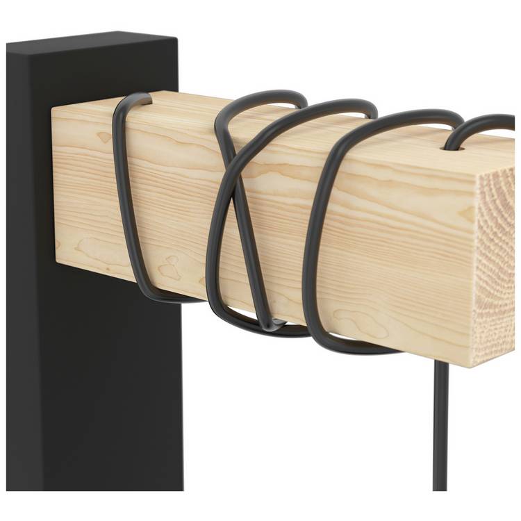 EGLO wooden wall light black 27.5cm (British brand)