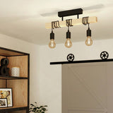 Argos EGLO Townshend Wooden 3 Light Flush Ceiling Light - Black- Buy online at McGrocer