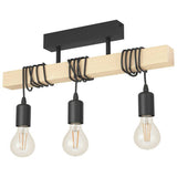 EGLO 3-light black wooden ceiling light - (British brand)