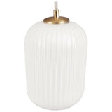 Pacific Alessia ribbed glass pendant light white gold - British product