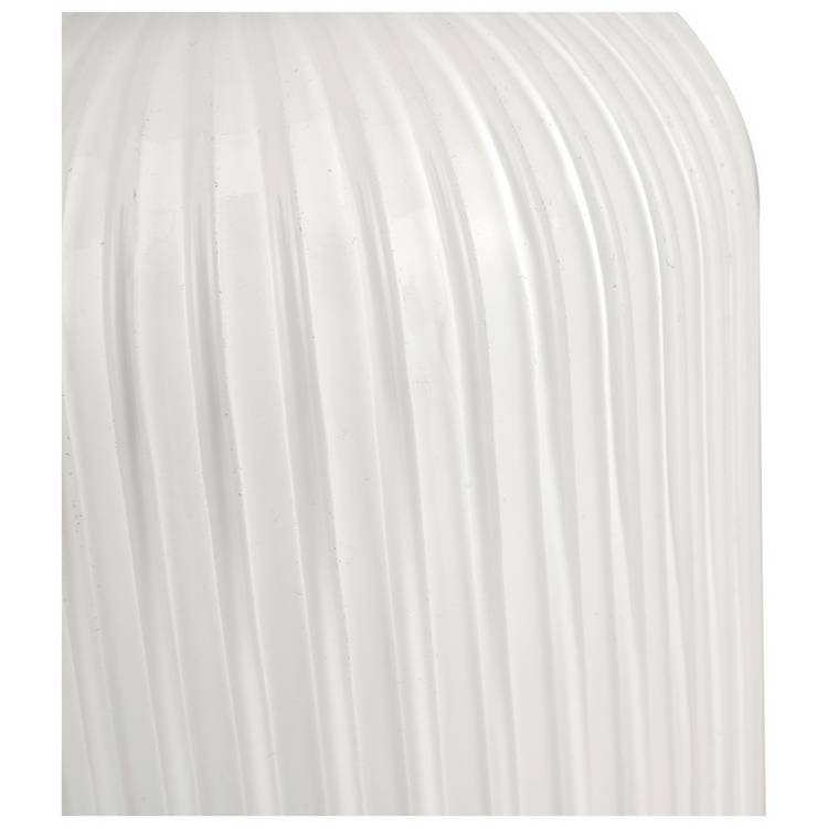 Pacific Alessia ribbed glass pendant light white gold - British product