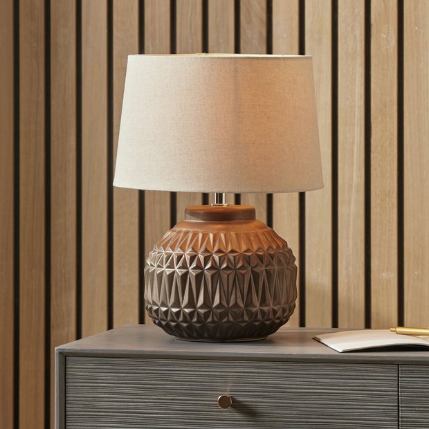 Pacific Anneli ceramic table lamp bronze Aztec (British brand)