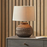Pacific Anneli ceramic table lamp bronze Aztec (British brand)