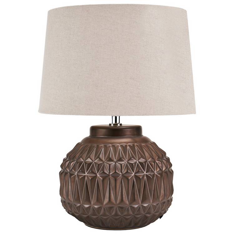 Pacific Anneli ceramic table lamp bronze Aztec (British brand)