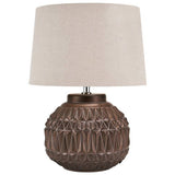 Pacific Anneli ceramic table lamp bronze Aztec (British brand)