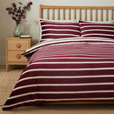 Argos Home fleece bedding set stripe print burgundy single, imported from the UK