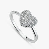 Argos Revere Sterling Silver Cubic Zirconia Pave Heart Ring - Large- Buy online at McGrocer