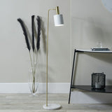 Pacific Biba marble footed floor lamp gold and white (British brand)