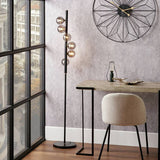 Pacific Blair black smoke glass ball floor lamp - British product