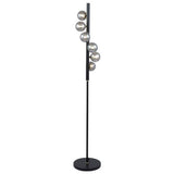 Pacific Blair black smoke glass ball floor lamp - British product