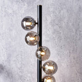 Pacific Blair black smoke glass ball floor lamp - British product