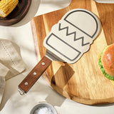 Home stainless steel burger flipper with walnut handle - British product