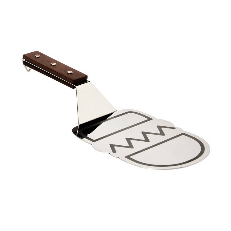 Home stainless steel burger flipper with walnut handle - British product