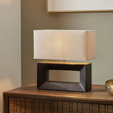 Pacific Block ceramic table lamp black cream (British brand)