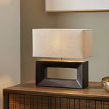 Pacific Block ceramic table lamp black cream (British brand)