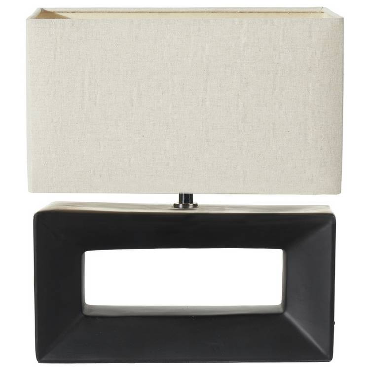 Pacific Block ceramic table lamp black cream (British brand)