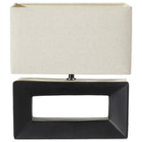 Pacific Block ceramic table lamp black cream (British brand)