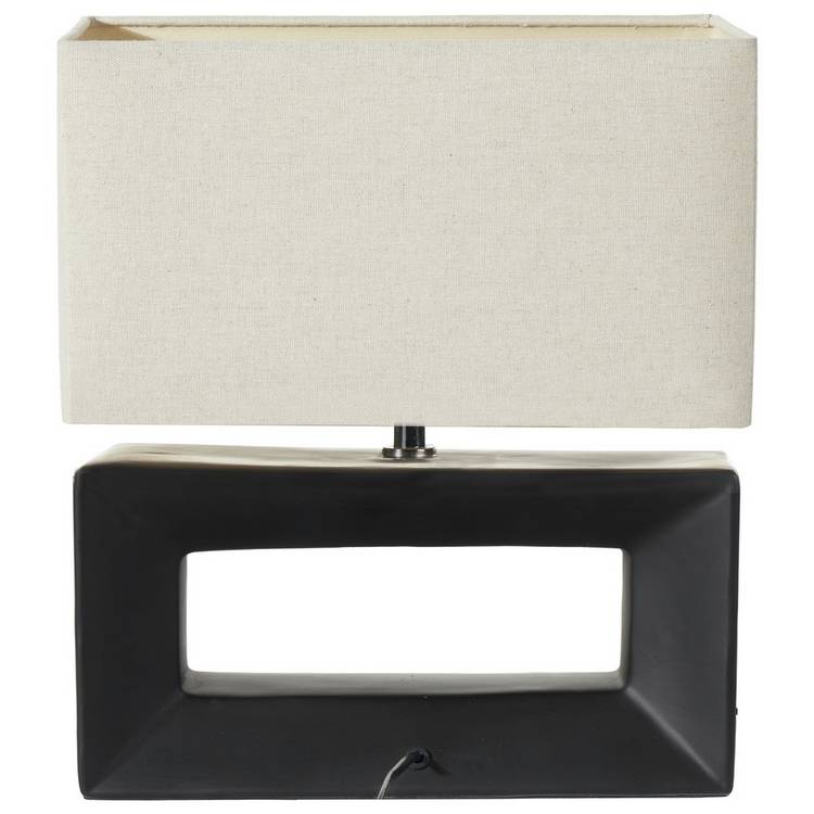 Pacific Block ceramic table lamp black cream (British brand)