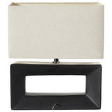 Pacific Block ceramic table lamp black cream (British brand)