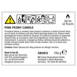 Wax Lyrical Pink Peony candle singlewick 9.5cm (British brand)