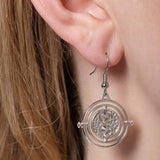 Harry Potter Time Turner drop earrings silver tone - British product