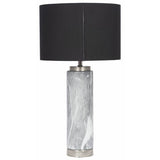 Pacific Carrara ceramic tall table lamp grey and black (British brand)