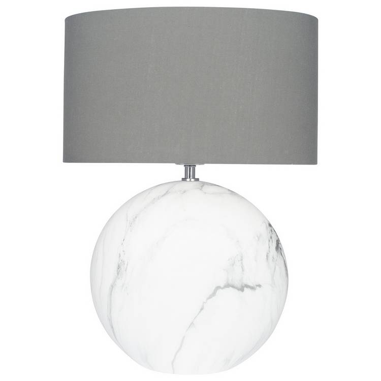 Pacific Crestola ceramic disc table lamp, grey shade - British product