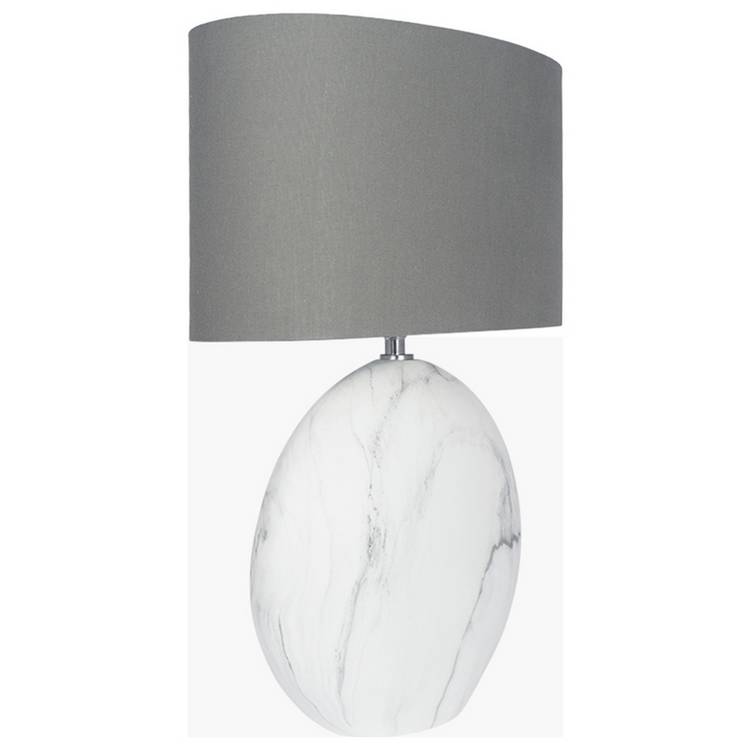 Pacific Crestola ceramic disc table lamp, grey shade - British product