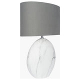Pacific Crestola ceramic disc table lamp, grey shade - British product