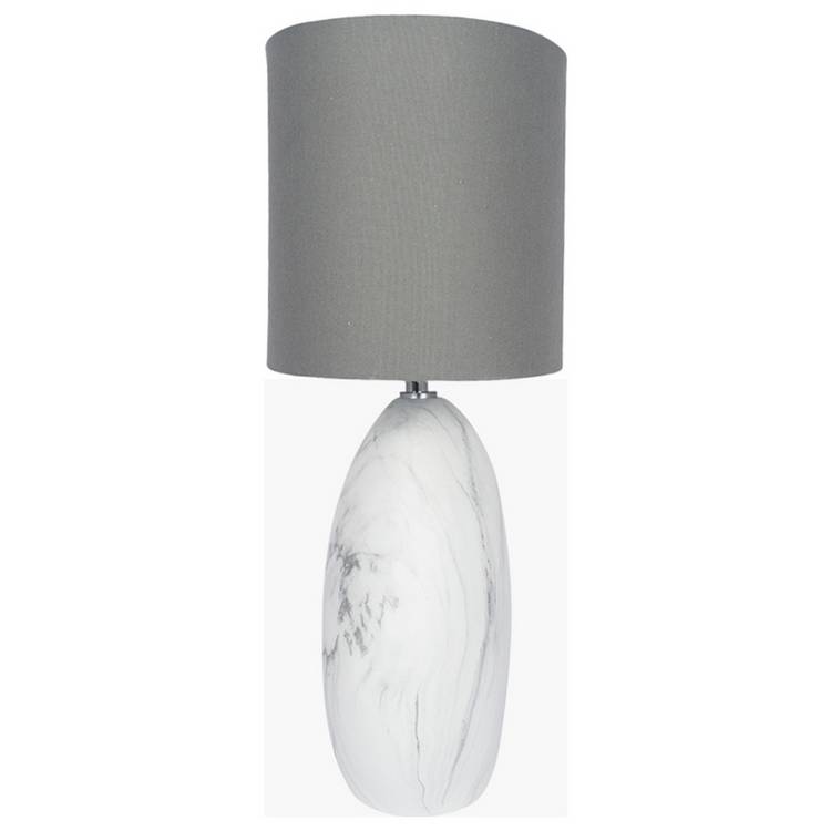 Pacific Crestola ceramic disc table lamp, grey shade - British product