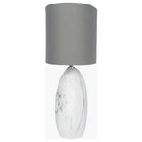 Pacific Crestola ceramic disc table lamp, grey shade - British product