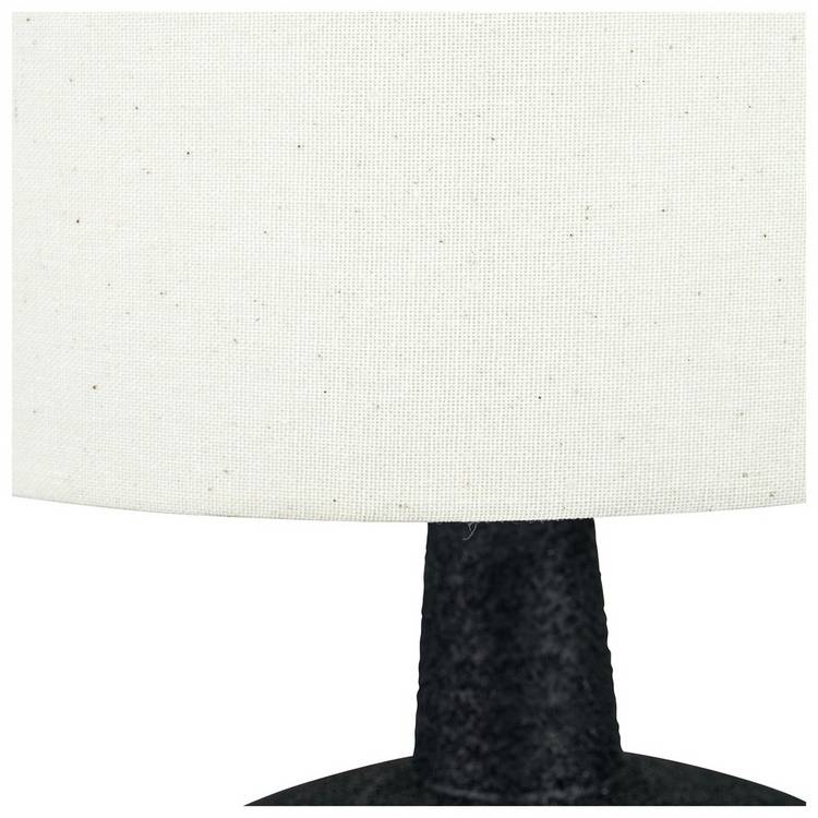 Pacific ceramic table lamp black white wood effect H43cm, UK version